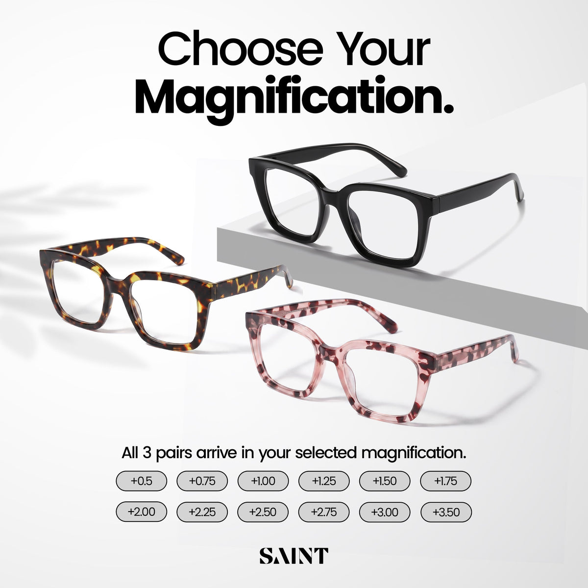 Saint Eyewear Readers 3-Pack